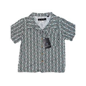 Ben Sherman Linen Blend Boys short sleeve button up shirt. size 6 NWT geometric
